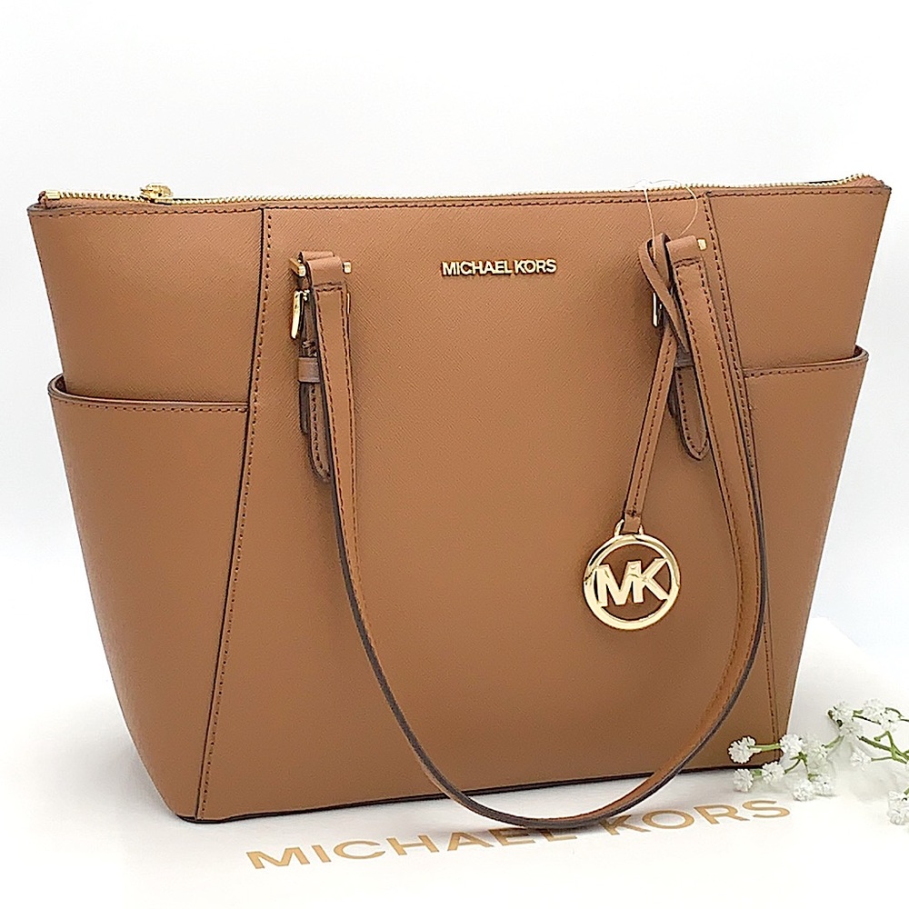 MICHAEL KORS CHARLOTTE LARGE TOP ZIP TOTE LUGGAGE